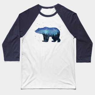 Galaxy Bear Silhouette Baseball T-Shirt